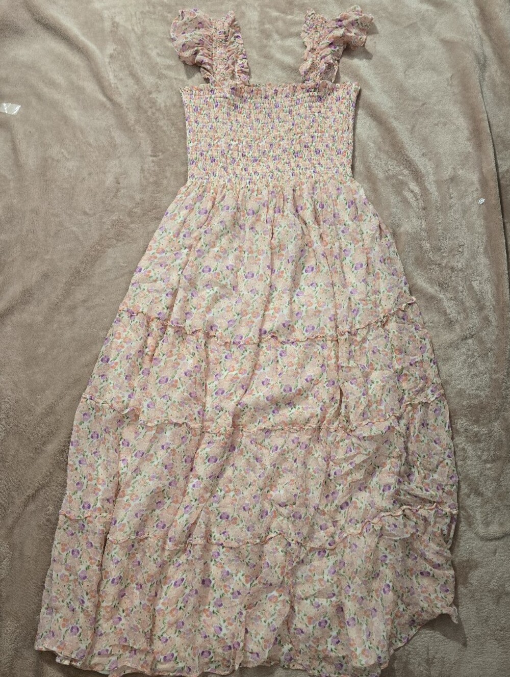 Hill House Ellie Nap Dress in Pansy Pink Floral Georgette Size XS - Picture 3 of 12